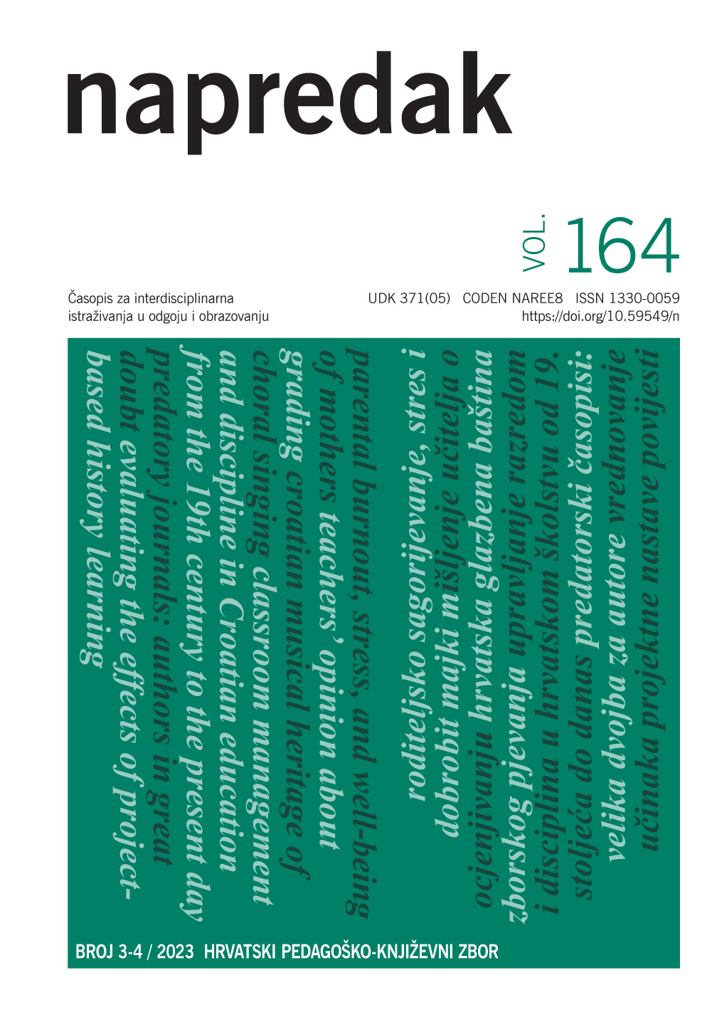 logo Napredak : Časopis za interdisciplinarna istraživanja u odgoju i obrazovanju