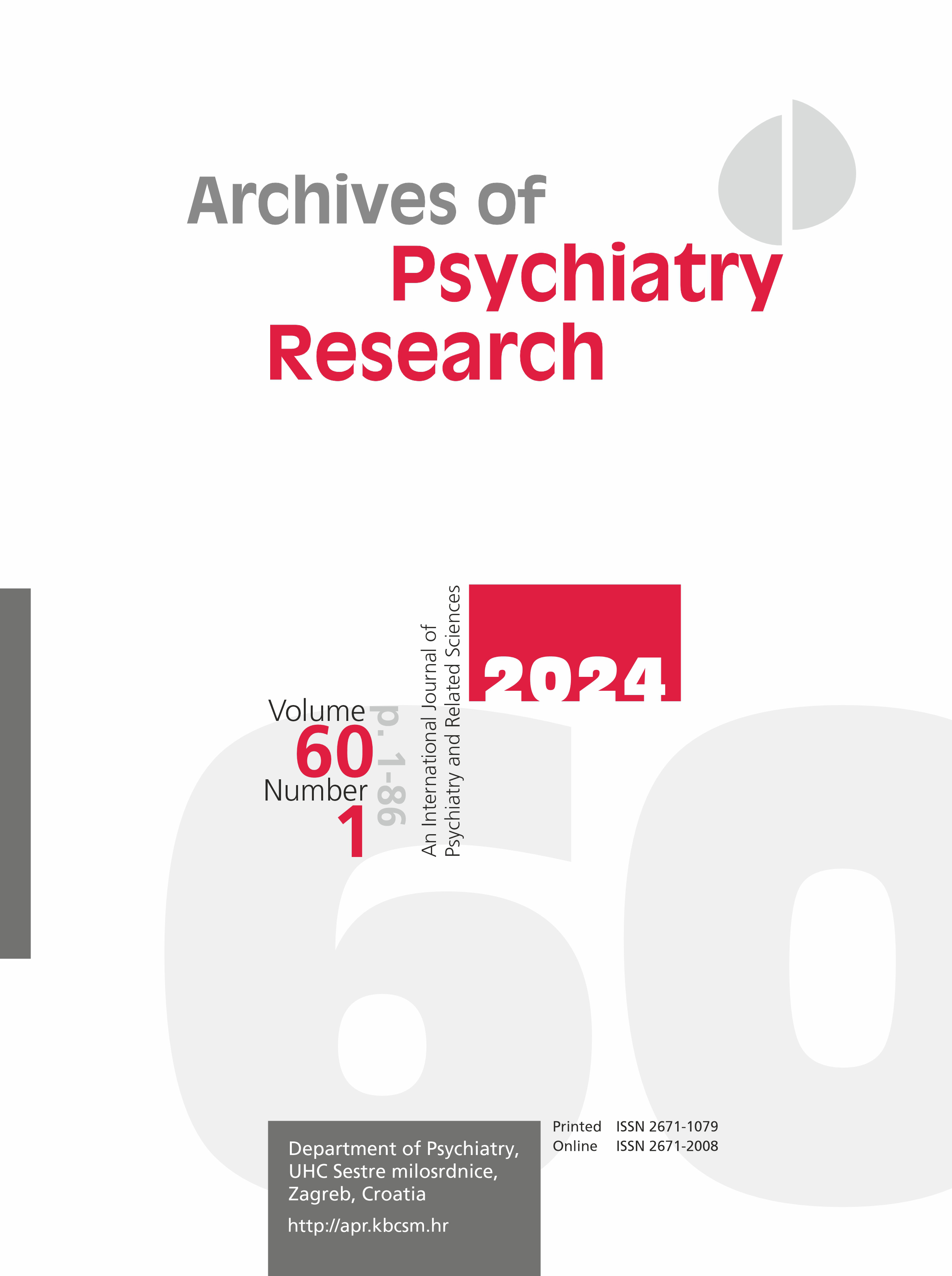 logo Archives of Psychiatry Research : An International Journal of Psychiatry and Related Sciences