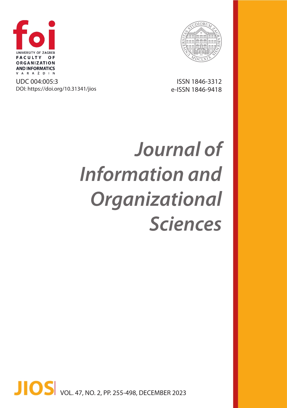logo Journal of Information and Organizational Sciences