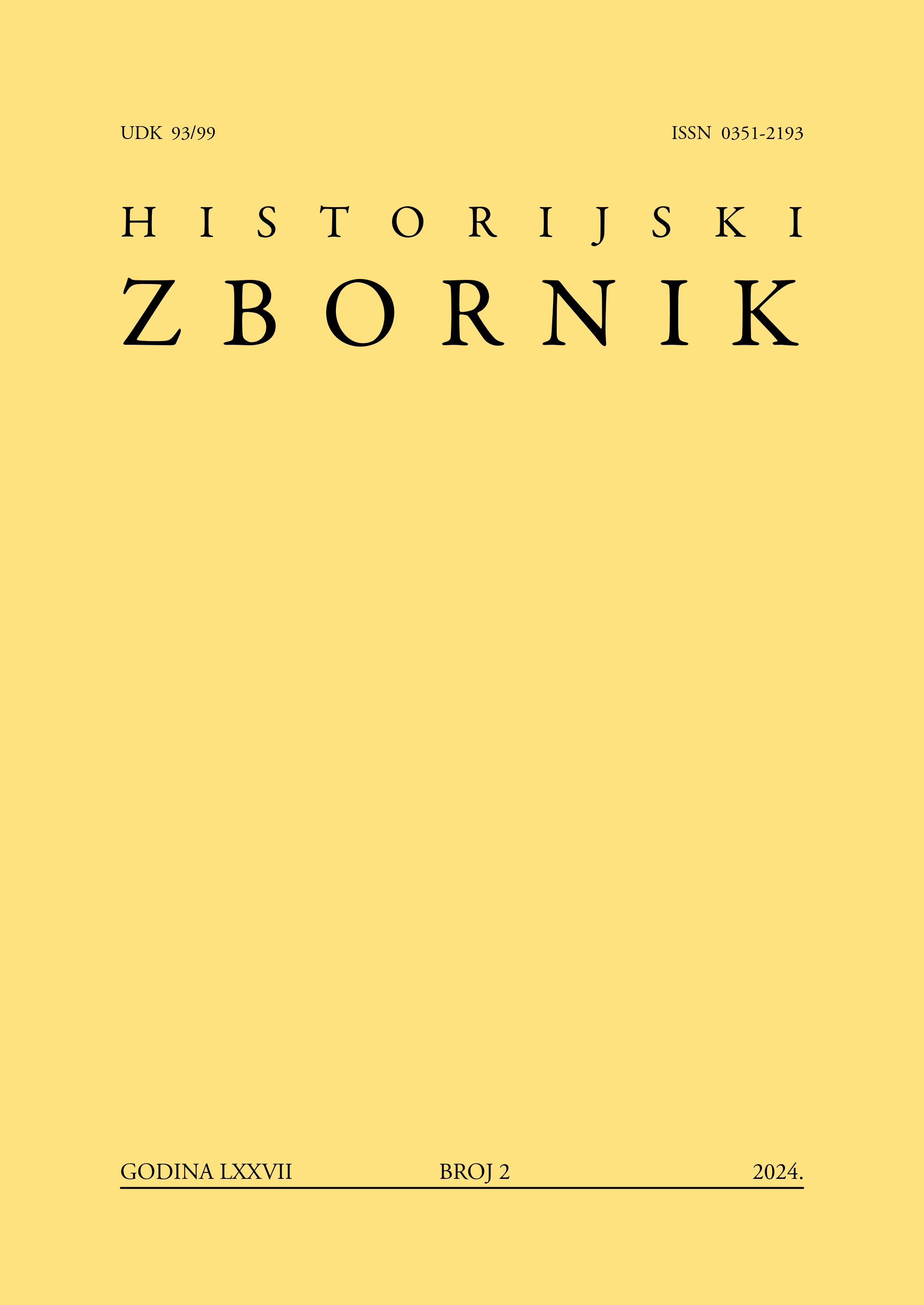 					Pogledaj Svezak 77 Br. 2 (2024): Historijski zbornik
				