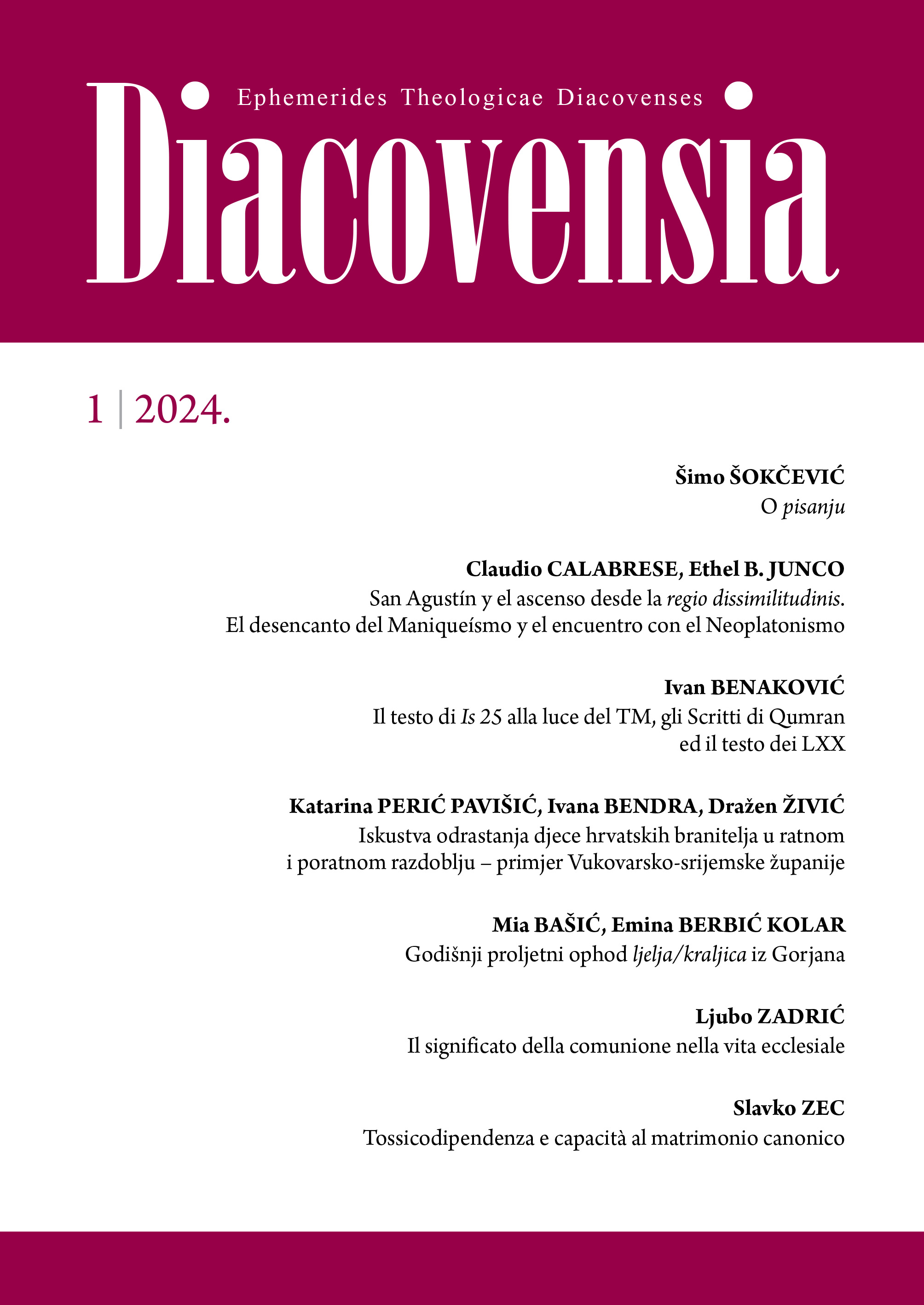					View Vol. 32 No. 1 (2024): Diacovensia – Teoloski prilozi
				