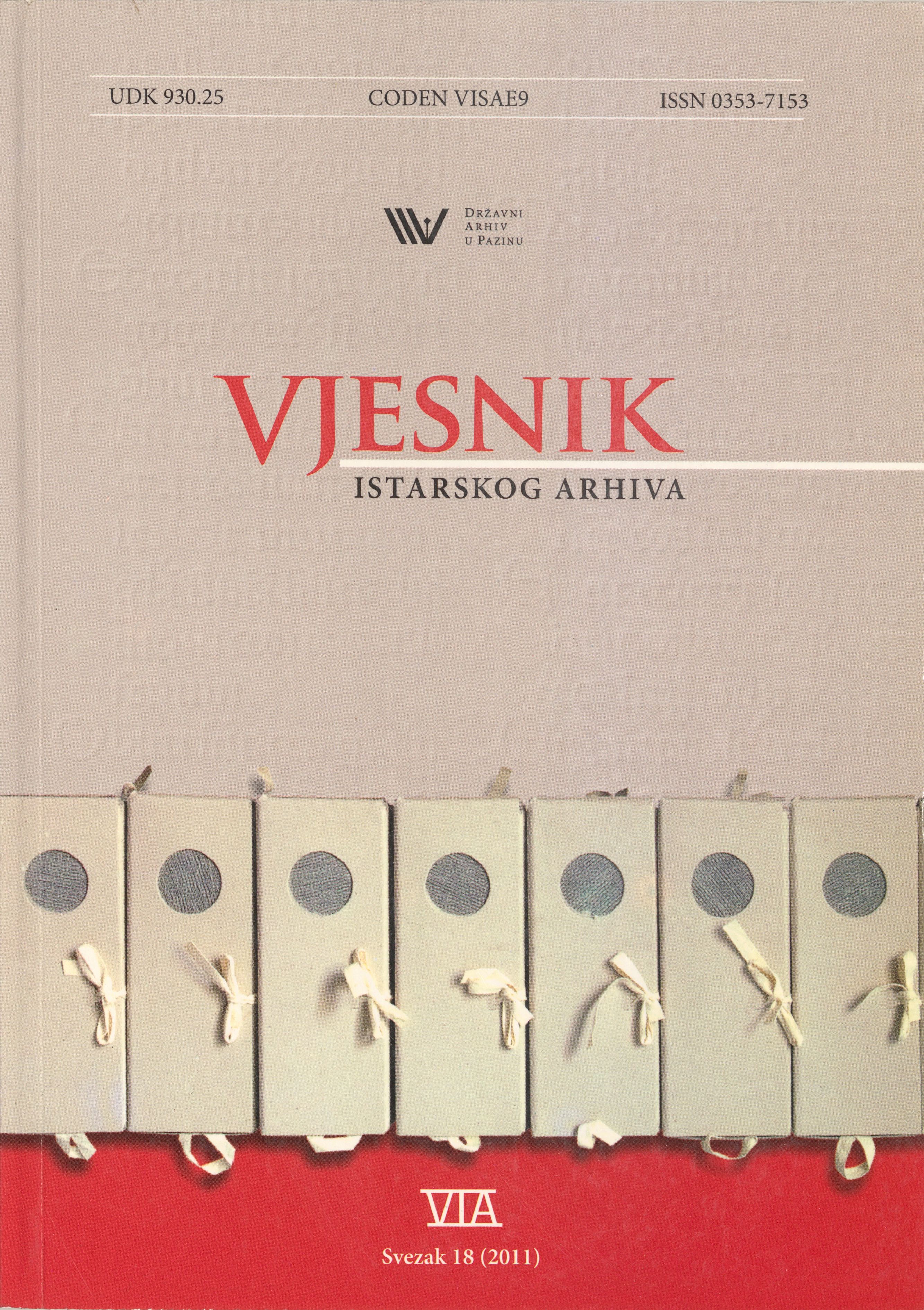 					Pogledaj Vjesnik istarskog arhiva sv. 18 (2011.)
				