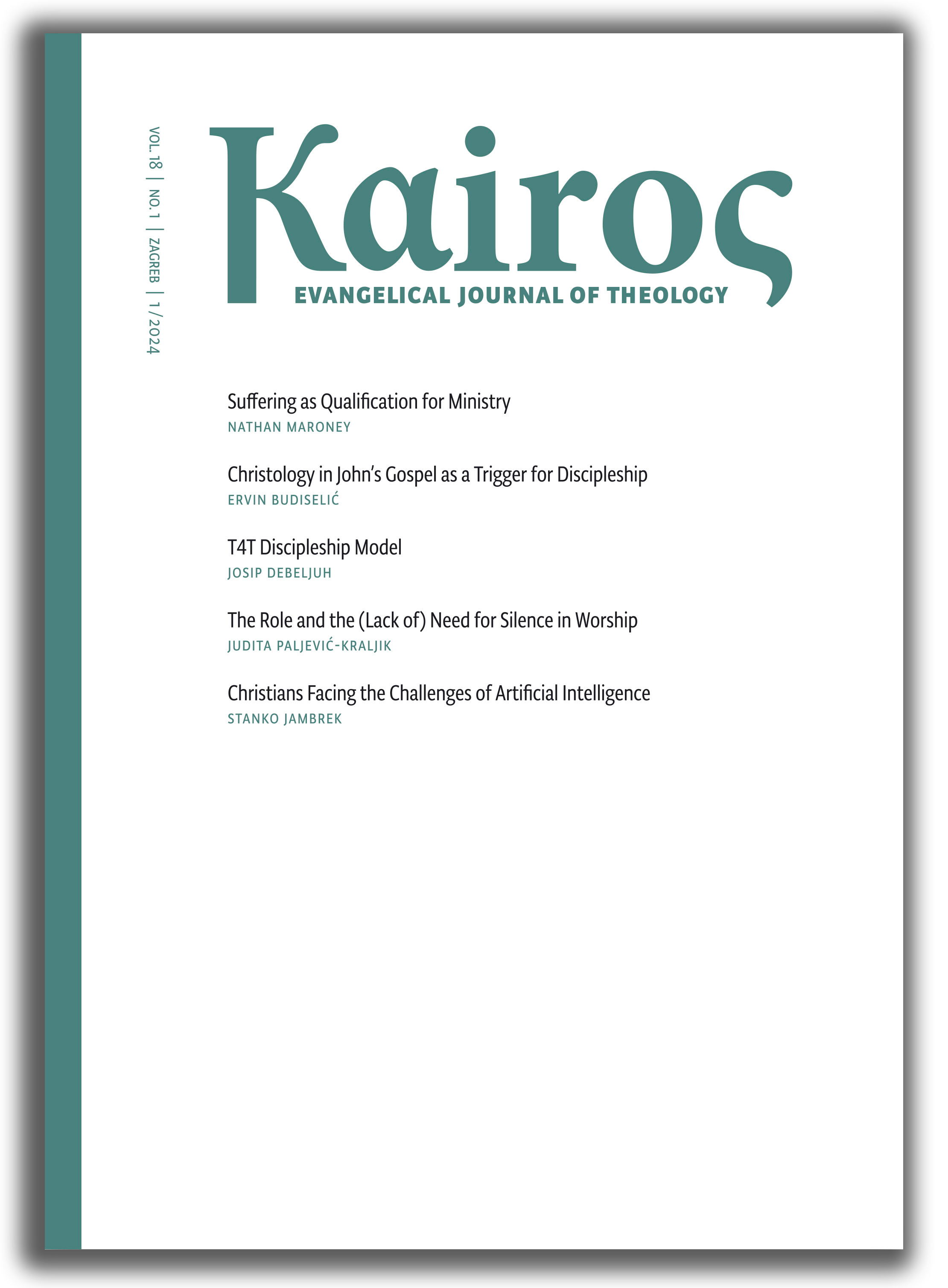 Kairos: Evangelical Journal of Theology naslovnica
