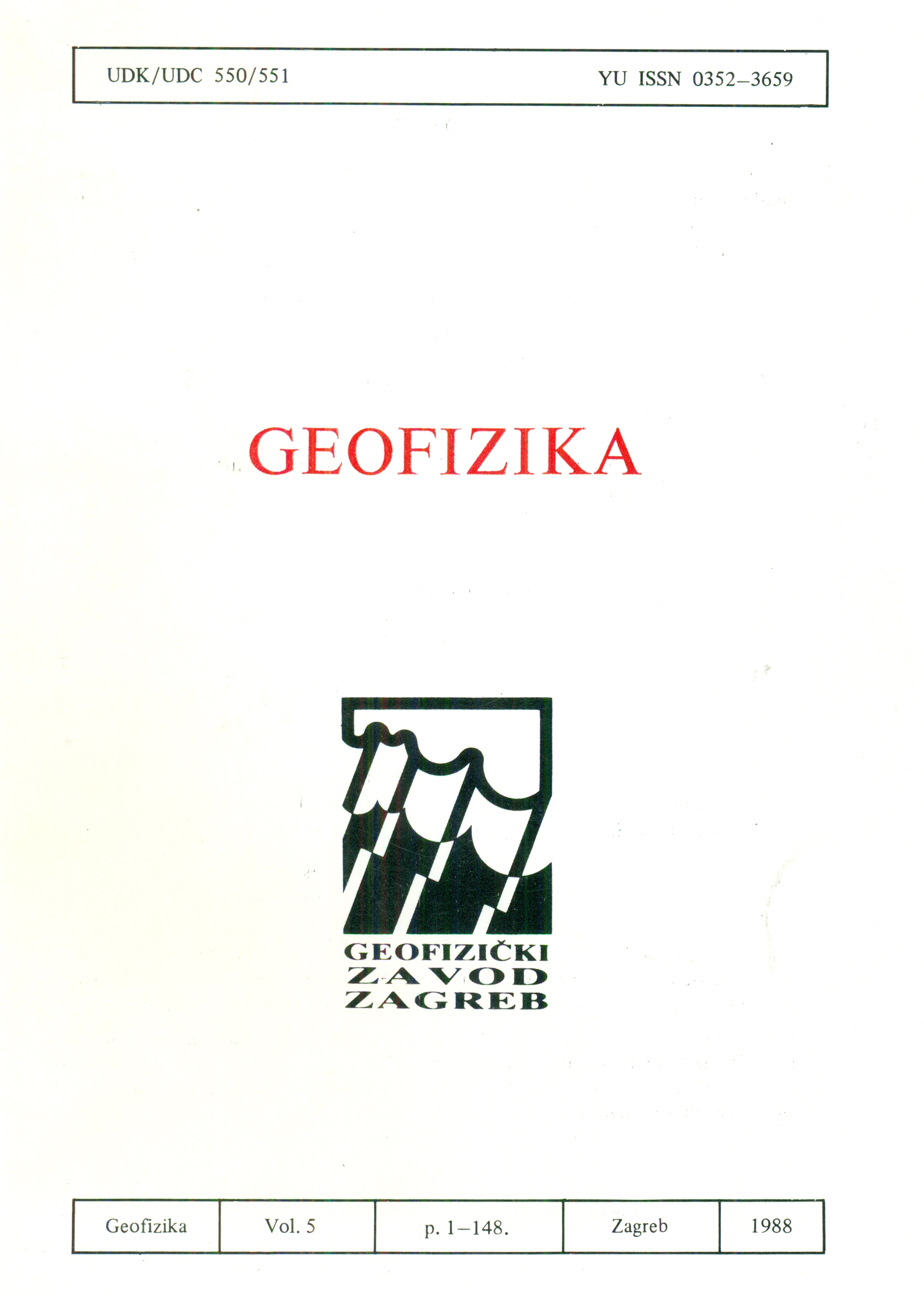 					View Vol. 5 (1988): Symposium "Observations and Modelling in Geophysics", Zagreb, June 11-13 1986  - part 2
				
