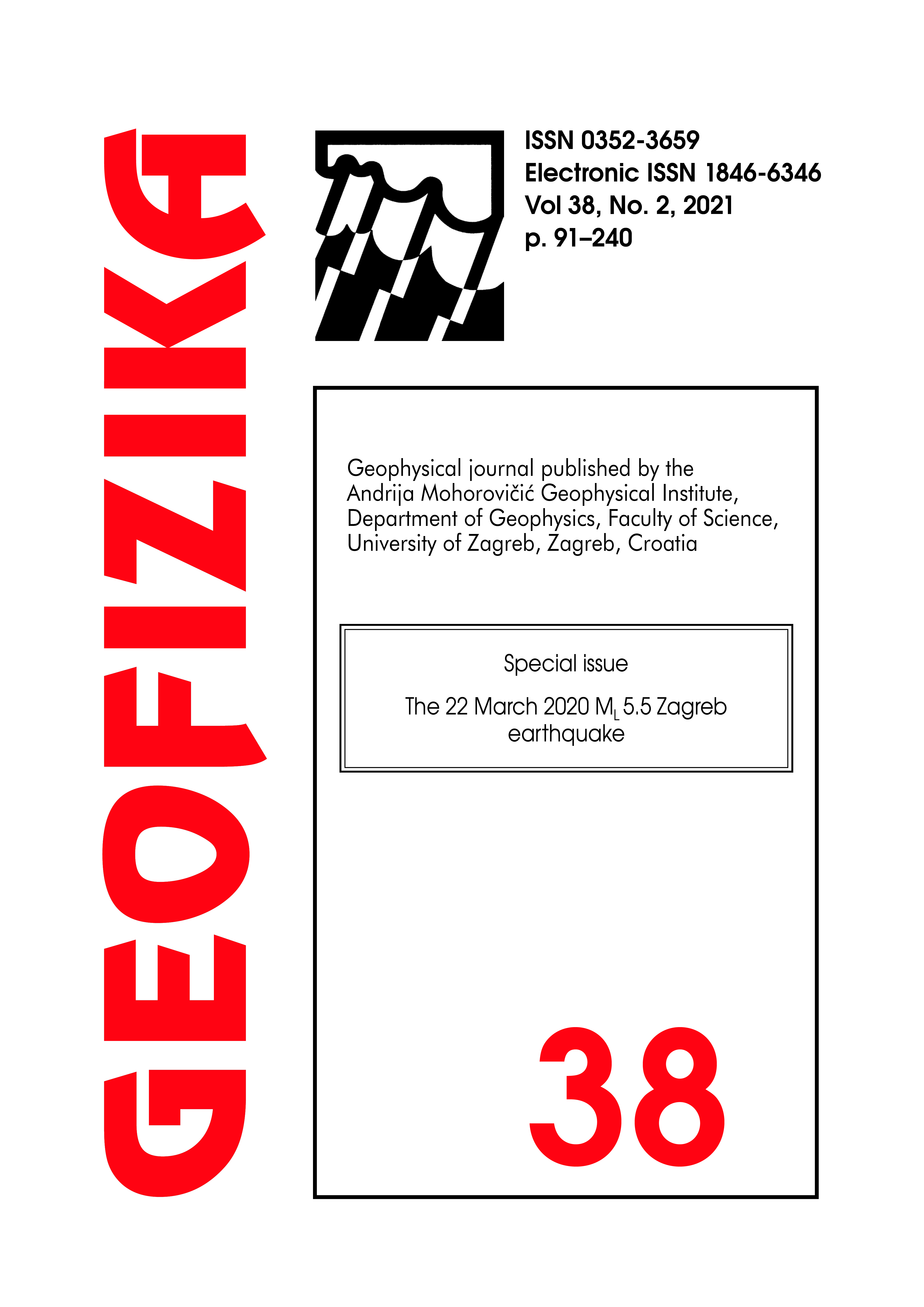 					View Vol. 38 No. 2 (2021): Special issue "The 22 March 2020 ML 5.5 Zagreb earthquake"
				