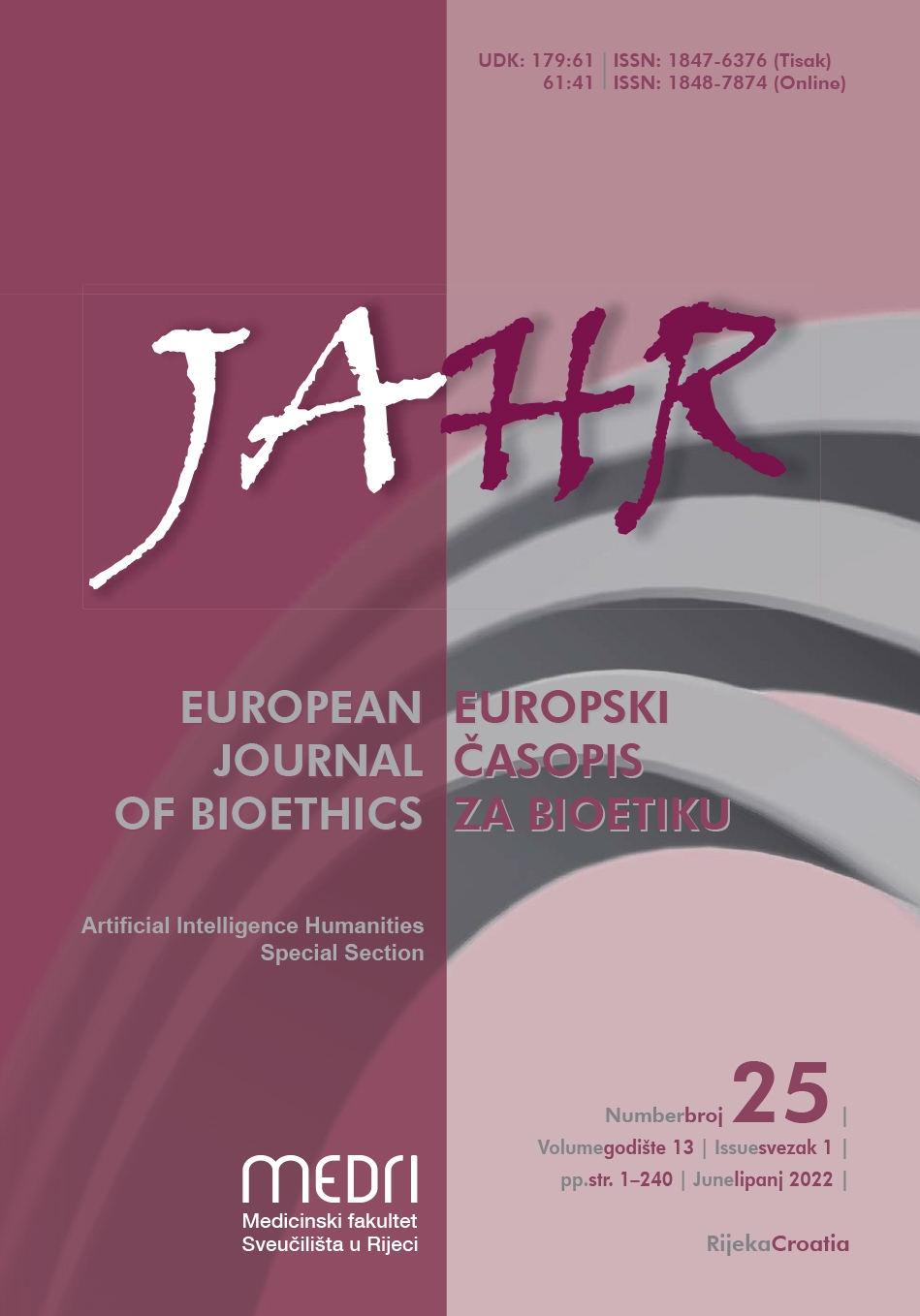 					View Vol. 13 No. 1 (2022): Jahr – European Journal of Bioethics
				