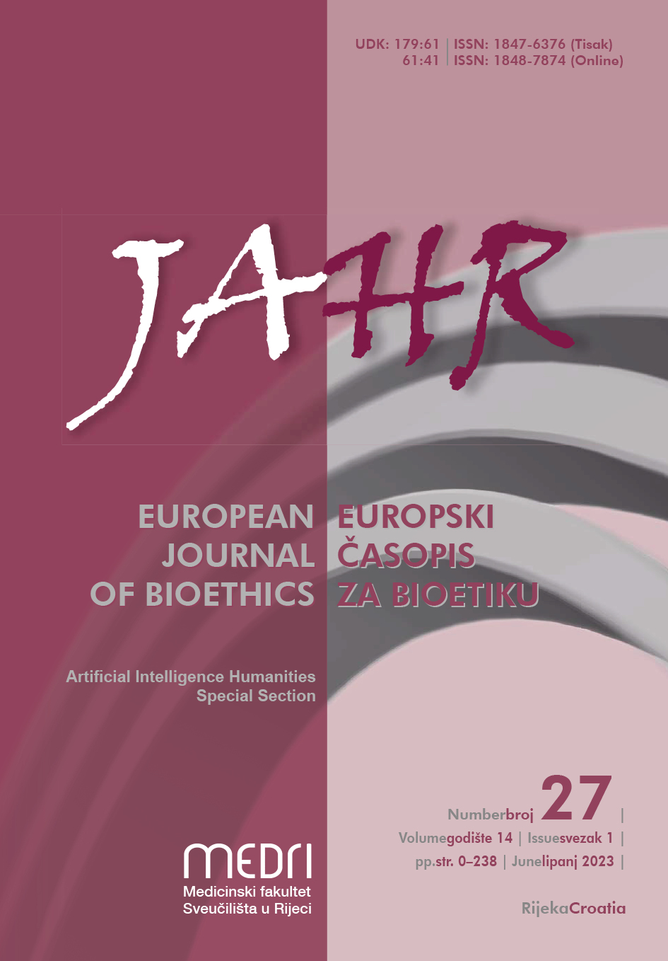 					View Vol. 14 No. 1 (2023): Jahr – European Journal of Bioethics
				