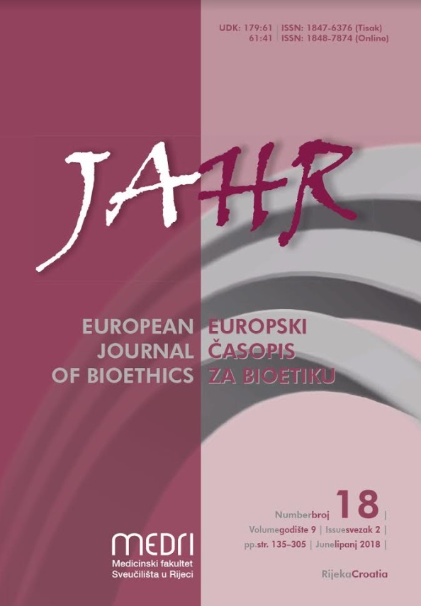 					View Vol. 9 No. 2 (2018): Jahr – European Journal of Bioethics
				
