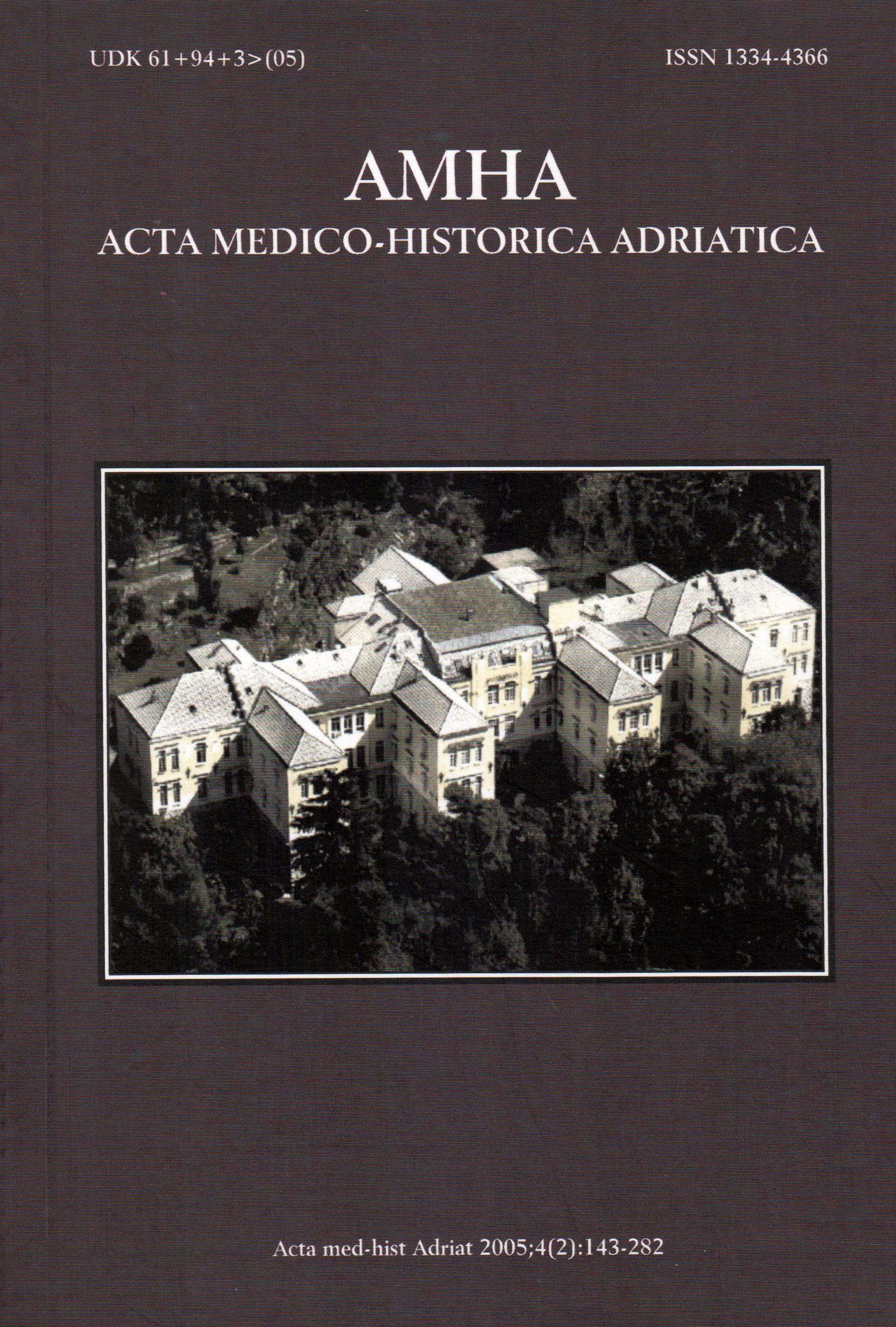 					View Vol. 3 No. 2 (2005): Vol 3 No 2 (2005): AMHA – Acta medico-historica Adriatica
				