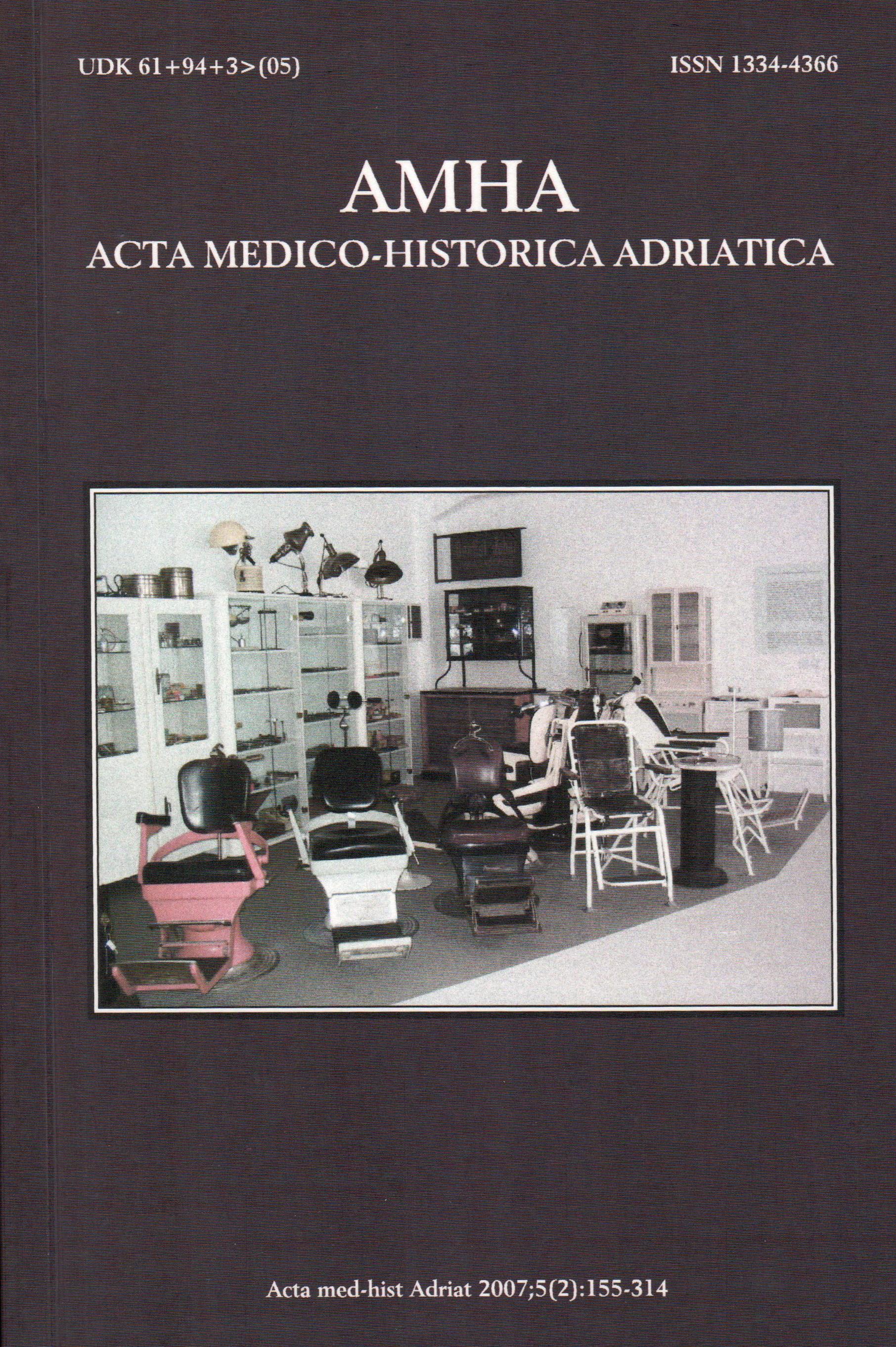 					View Vol. 5 No. 2 (2007): Vol 5 No 2 (2007): AMHA – Acta medico-historica Adriatica
				