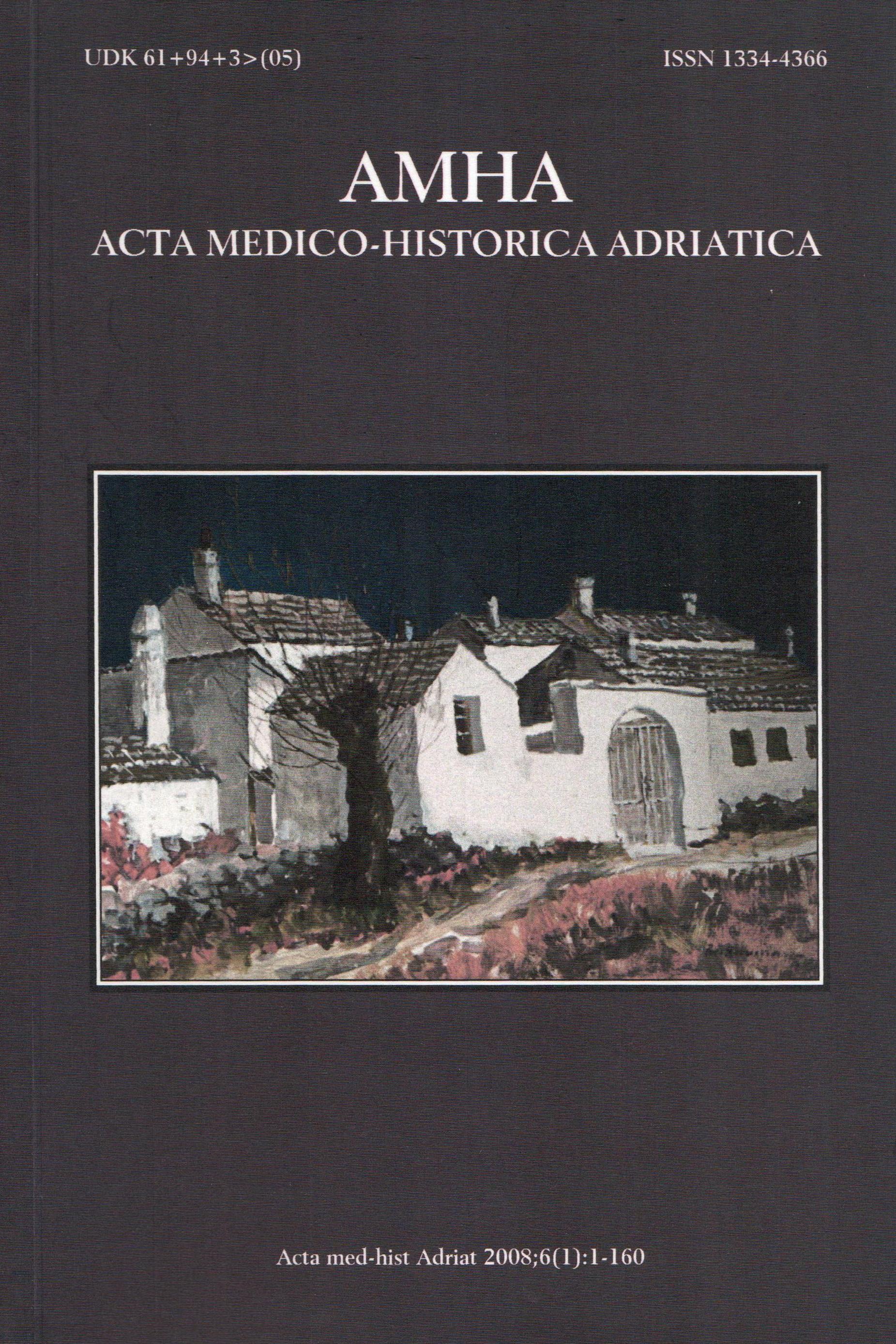 					View Vol. 6 No. 1 (2008):   Vol 6 No 1 (2008): AMHA – Acta medico-historica Adriatica
				